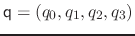 $ \mathsf{q} = (q_0, q_1,
q_2, q_3)$