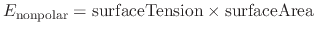 $ E_{\rm nonpolar} = {\rm surfaceTension} \times {\rm surfaceArea}$
