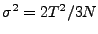$\sigma^2=2T^2/3N$